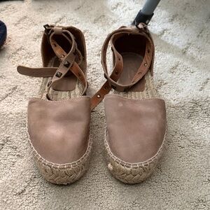 Garnet Hill Brown Espadrille Sandals size 37